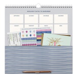 Busy B Nástěnný kalendář s perem Weekly Blue 2026/27, modrá barva