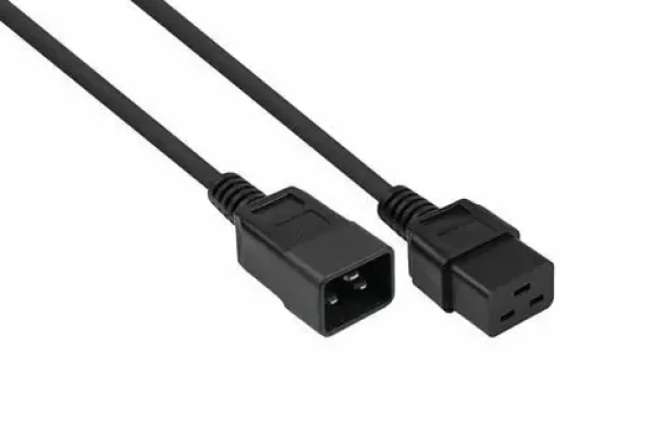 Kabelmeister Prodlužovací kabel C20-C19 černá 5m / Napájecí kabel / 16A / 250V / H05VV-F / 1,5mm2 (SK2090-S050)