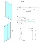 GELCO - LORO Vanová zástěna skládací 900 čiré sklo, GN1190 GN1190