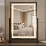 REA - Zrcadlo LED LUMI Black 30x40cm HOM-01805