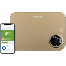 SENCOR SKS 7077CH béžová / chytrá kuchyňská váha / max. 5kg / funkce TARE / Bluetooth (8590669263219)