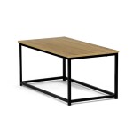 Stůl konferenční, 90x48x41 cm, MDF, dekor divoký dub, černý kov