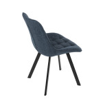 Židle jídelní, modrá látka, nohy černý kov