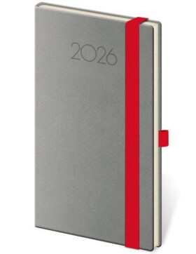 Diář 2026 týdenní kapesní Praga - tmavě šedá
