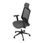 Židle kancelářská, černá MESH síťovina, černá látka, plastový kříž, synchronní mechanismus, kolečka pro tvrdé povrchy