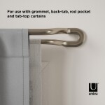 Stříbrná roztažitelná dvojitá garnýž 107-305 cm Umbra MIDNIGHT pro zatemňovací závěsy