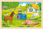 GOKI Dřevěné puzzle Farma