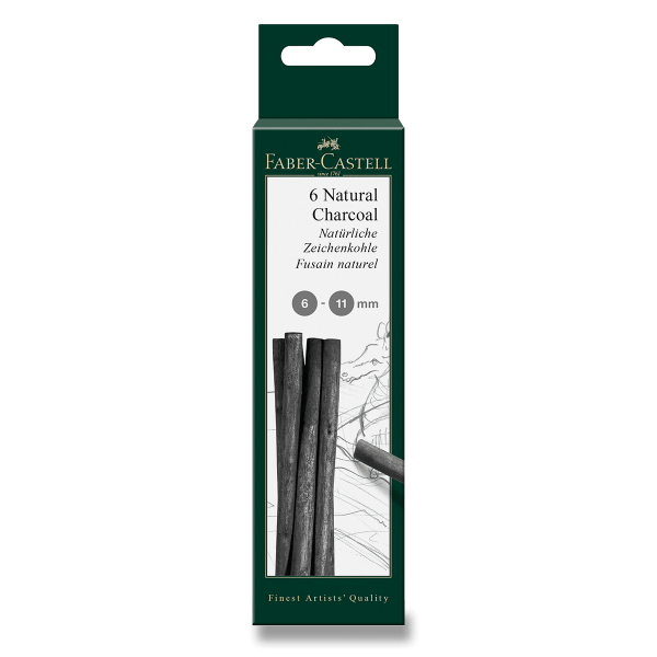 Přírodní uhel Faber-Castell Pitt Monochrome 6-11 mm, 6 kusů