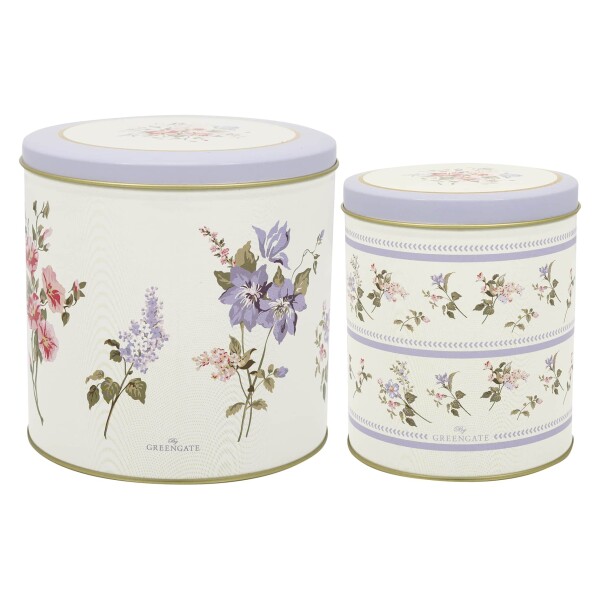 GREEN GATE Úložná dóza do kuchyně Jacobe White - set 2 ks, fialová barva, kov