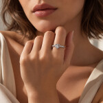 Stříbrný prsten se srdcem Dalia 0,5 ct MOISSANITE + CERTIFIKÁT, 54 Stříbrná certifikát GRA, hadřík na čištění stříbra, dárková krabička