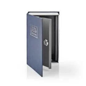 Nedis Trezor modro-stříbrná / Book Safe / Zámek / Vnitřní / Malý / Vnitřní objem: 0.86 l / 2x klíč (BOOKSEDS01BU)