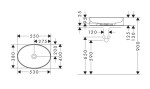 HANSGROHE - Xuniva D Umyvadlo na desku, 55x40 cm, bez přepadu, bílá 60165450