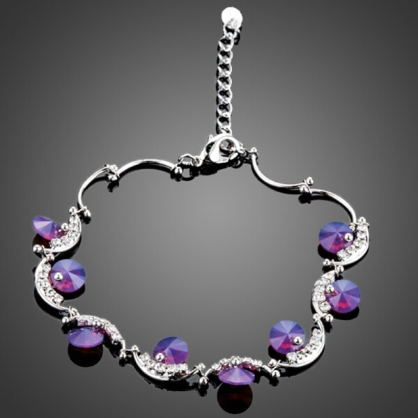 Náramek Swarovski Elements Ilario, Fialová 16,5 cm + 3,5 cm (prodloužení)