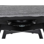 Židle jídelní, šedá látka, černý kov, otočný mechanismus 90°/90° (L/P) - funkce reset