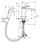 HANSGROHE - Vivenis Umyvadlová baterie s výpustí Push-Open a bidetovou sprškou, EcoSmart, chrom 75210000