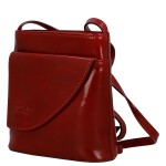 Luxusní dámská kožená crossbody kabelka Nica, červená