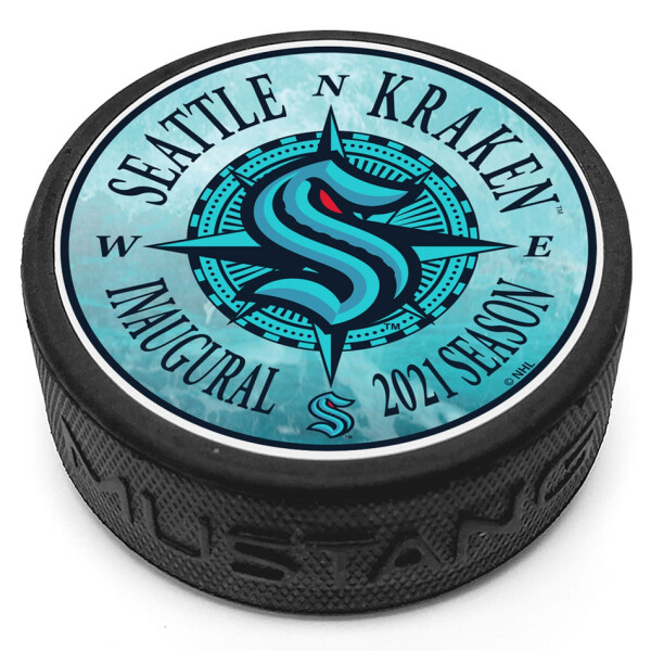 Mustang Puk Seattle Kraken NHL Nautical Compass Puck
