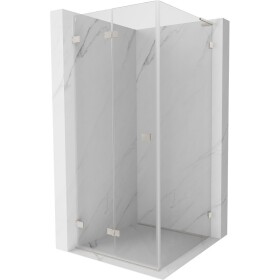 MEXEN/S - Lunar-F L sprchový kout skládací dveře levá 80 x 80, transparent, nikl kartáčovaný 836L-080-080-97-00-L