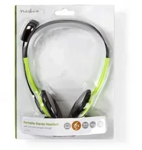 Nedis PC sluchátka zelená (CHST100GN) / Sluchátka / Stereo / Na uši / 2x jack 3,5 mm / Skládací mikrofon (CHST100GN)