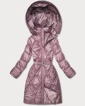 Růžový prošívaný kabát pro přechodné období s kapucí Goodlookin (Y3-9215-52) odstíny růžové XXL (44)