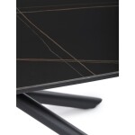 Stůl konferenční, deska slinutá keramika 120x70cm, černý mramor, nohy černý kov