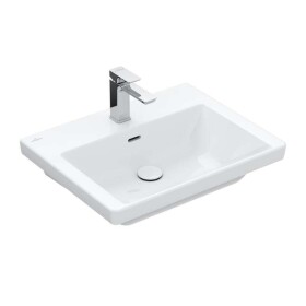 VILLEROY & BOCH - Subway 3.0 Umyvadlo 60x47 cm, s přepadem, otvor pro baterii, CeramicPlus, Stone White 4A7060RW