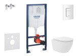 GROHE - Rapid SL Set předstěnové instalace, kompaktního klozetu Oudee Vortex a sedátka softclose, tlačítko Skate Cosmopolitan, alpská bílá SANI11BA3106