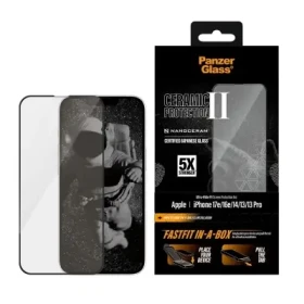 PanzerGlass Ceramic II Apple iPhone 17e/16e/14/13/13 Pro s bezprašným instalačním boxem (PG30727)