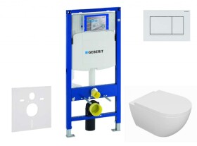 GEBERIT - Duofix Set předstěnové instalace, klozetu Oudee a sedátka softclose, tlačítko Sigma30, bílá/bílá mat SANI11CA3127