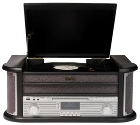 Denver MRD-51 černá / mikrosystém / s gramofonem / CD / FM a DAB+ / USB / kazety / AUX (MRD51B)