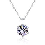 Royal Fashion stříbrný náhrdelník HA-XMZ004-SILVER-MOISSANITE