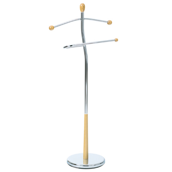 Němý sluha, výška 120 cm, masiv kaučukovník, přírodní odst., kov chrom, nos.5 kg