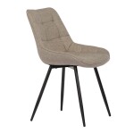 Židle jídelní, krémová látka, nohy černý kov