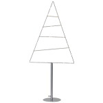 STAR TRADING Dekorativní LED stromek Triangle Tree 90 cm, stříbrná barva, plast