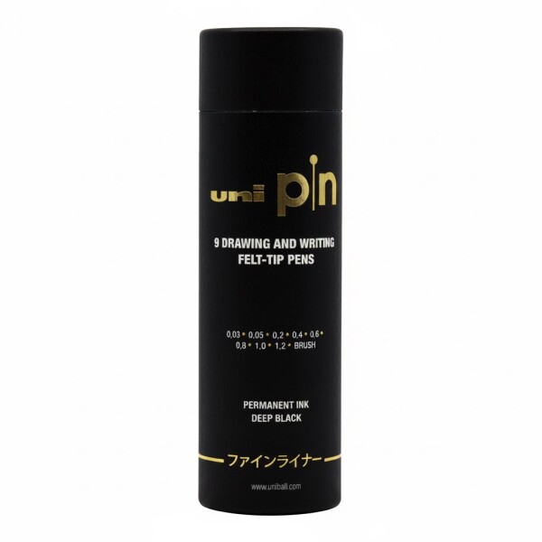 UNI PIN liner sada 9 ks černá tuba různé hroty