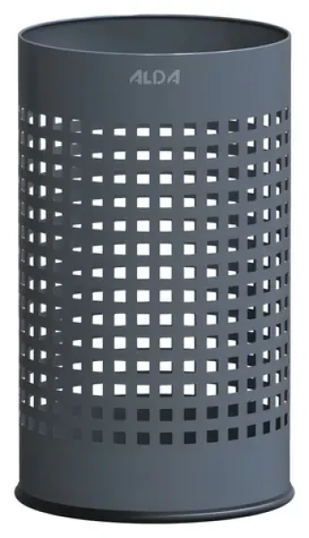ALDA Officer šedá / Odpadkový koš / děrovaný / lakovaná ocel / 18 l