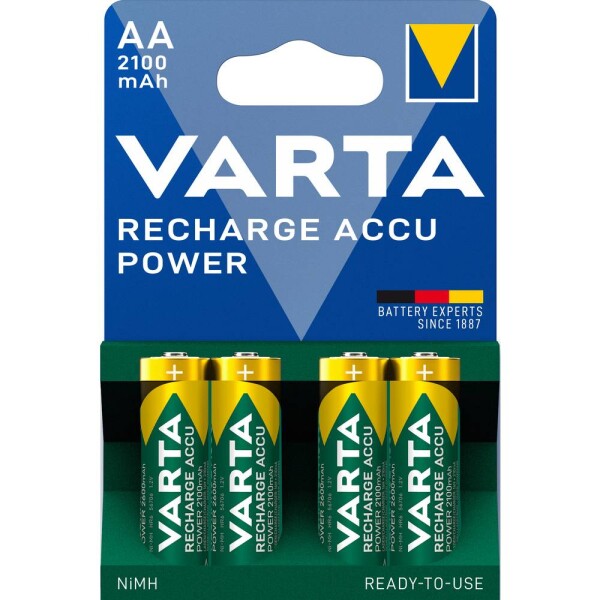 Varta RECH.AC.Power AA2100mAh BLI4 akumulátor AA, Ni-MH, 2100 mAh, 1.2 V, 4 ks - Varta Power AA 2100 mAh 4ks 56706101404