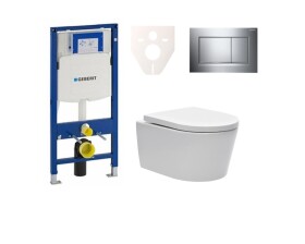 Cenově zvýhodněný závěsný WC set Geberit do lehkých stěn / předstěnová montáž + WC SAT Brevis SIKOGES3W6 SIKOGES3W6