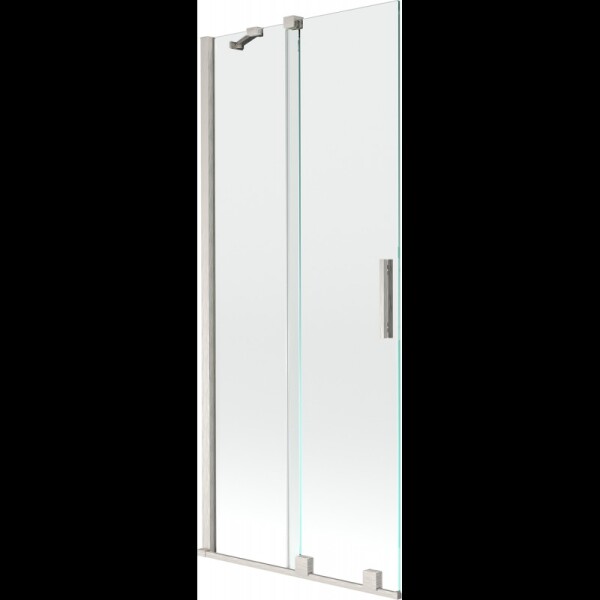 MEXEN/S - Velar dvoukřídlá posuvná vanová zástěna 80 x 150, transparent, nikl kartáčovaný 896-080-000-01-97