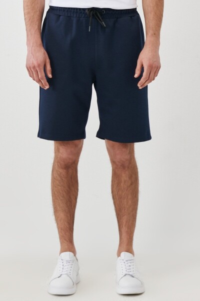 AC&Co Altınyıldız Classics Men's Navy Blue Standard Fit Daily Casual Sports Knitted Shorts.