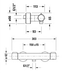 DURAVIT - Termostatická sprchová baterie, kartáčovaný nerez TH4220000070