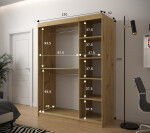 Šatní skříň Abi Jodelka 1 Barva korpusu: Dub artisan, Rozměry: 100 cm, Dveře: Bílá mat