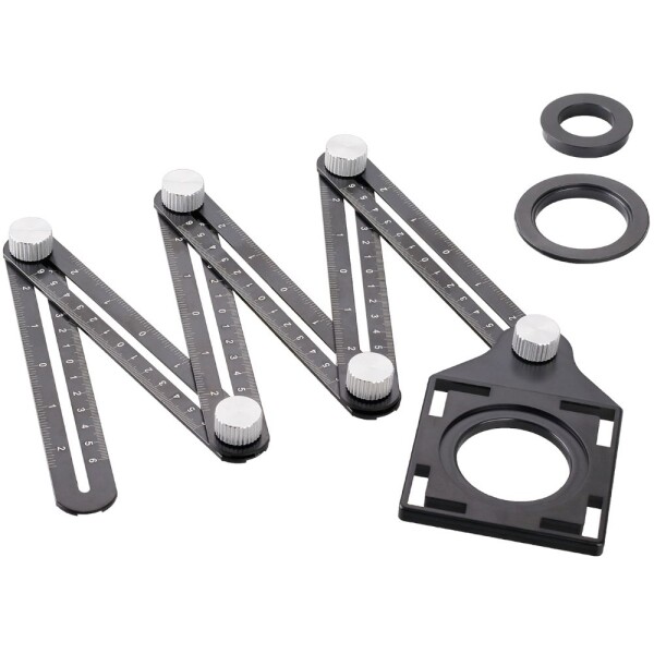 LEVIOR 14077 Pravítko víceúčelové, skládací, kovové, 12 x 17,5cm