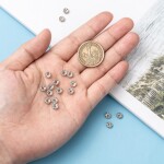Mosazná rondelka - vroubkovaná - platinová - třída A - ∅ 6 x 3 mm - 1 ks