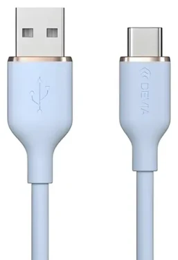 Devia Jelly Series modrá / Nabíjecí kabel / USB-A - USB-C / 1,2 m / silikonový (6938595386633)
