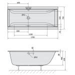 POLYSAN - CLEO SLIM obdélníková vana 170x70x48cm, bílá 74611S