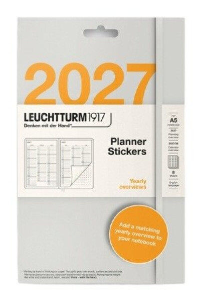 Plánovací samolepky 2027, Monthly Planner, Stickers Medium A5 Notebooks, anglicky