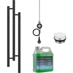 CERANO - Koupelnový elektrický radiátorový set Fabiano - WIFI - 300W - černá matná - 1200x220 mm CER-549452