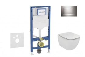 GEBERIT - Duofix Set předstěnové instalace, klozetu Tesi a sedátka, tlačítko Sigma30, chrom SANI11CD1121