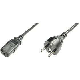 Digitus napájecí kabel [1x zástrčka s ochranným kontaktem - 1x IEC C13 zásuvka 10 A] 1.20 m černá - Digitus Napájecí kabel, CEE 7/7 (Typ-F) - C13 M / F, 1,2 m, H05VVF3G 0,75qmm, bl - AK-440110-012-S